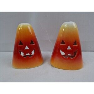 2 Darice Candy Corn Tealight Candle Holder Halloween Decor